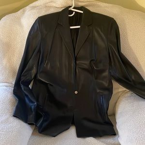 Woman’s Med Classic Blazer Style Very Soft Leather Coat